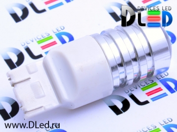   Автолампа светодиодная W21W - T20 - 7443 - W3х16q Cree - 5W + (Линза)