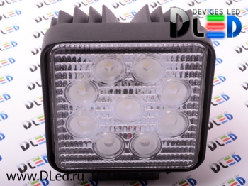 Фара рабочего освещения 27w 9 led (square)   Фара рабочего освещения 27w 9 led (square)