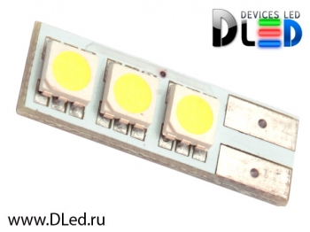   Автолампа светодиодная T10 - W5W - 3 SMD 5050 односторонняя