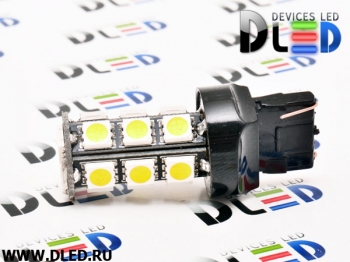   Светодиодная автомобильная лампа W21W - T20 - 7440 - W3x16d - 18 SMD 5050 Black