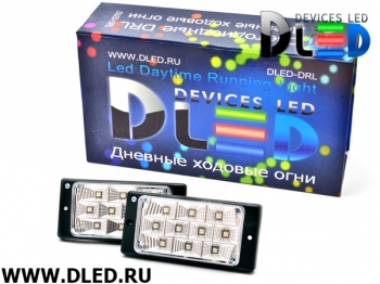   Штатные дневные ходовые огни ВАЗ 2110-2115 в ПТФ DLed DRL-142 S-Flux 2x2w