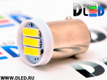   Светодиодная автомобильная лампа T4W - BA9S - 3 SMD 7014