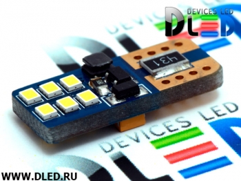   Светодиодная автомобильная лампа 10 - W5W - 12 SMD 2016 + Обманка